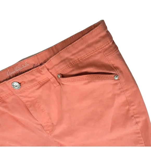Gloria Vanderbilt women's peach orange Kaia Denim Skimmer Shorts - size 14 - Picture 2 of 12